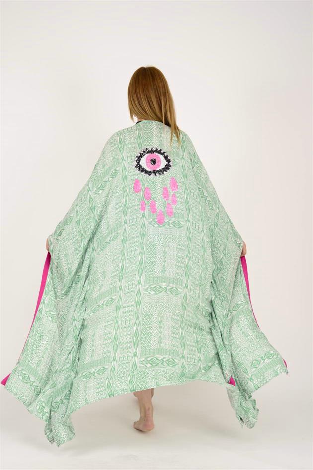 521 GÖZ İŞLEMELİ BOHO KİMONO