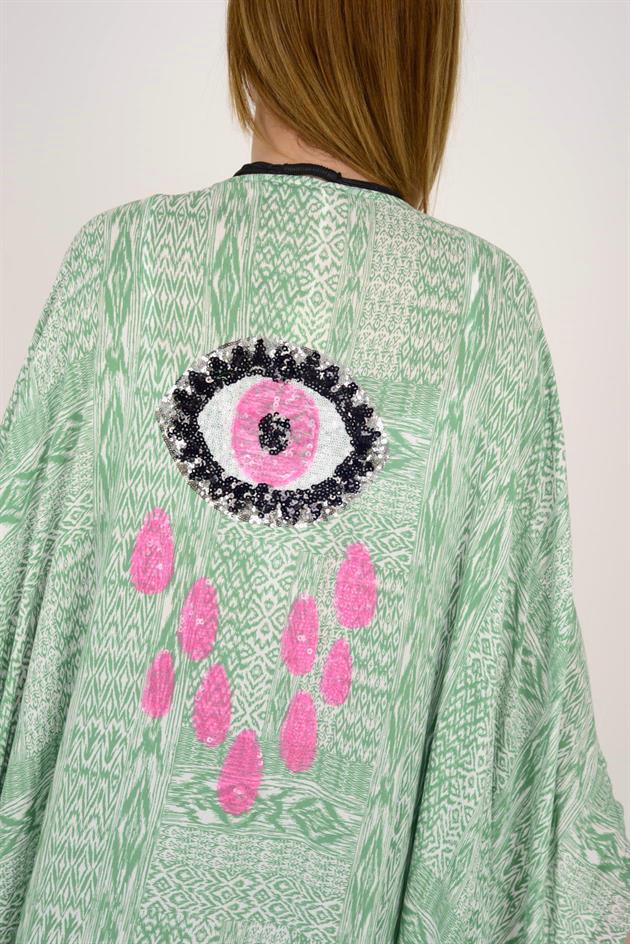 521 GÖZ İŞLEMELİ BOHO KİMONO