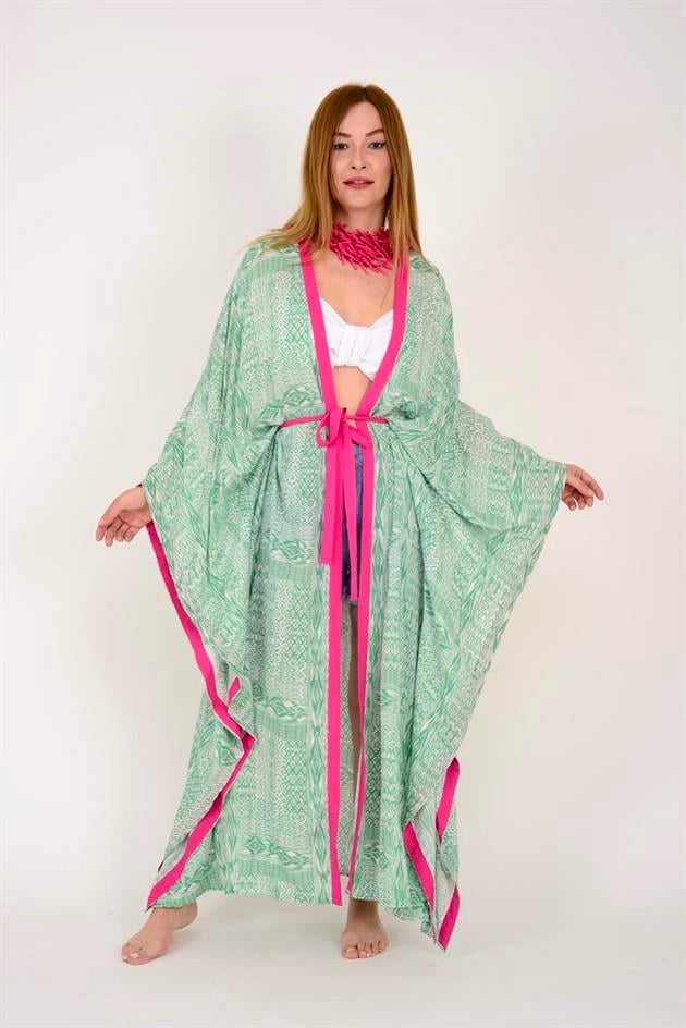 521 GÖZ İŞLEMELİ BOHO KİMONO