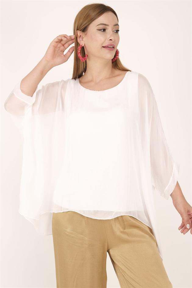 5687 YARASA KOL İPEK BLUZ