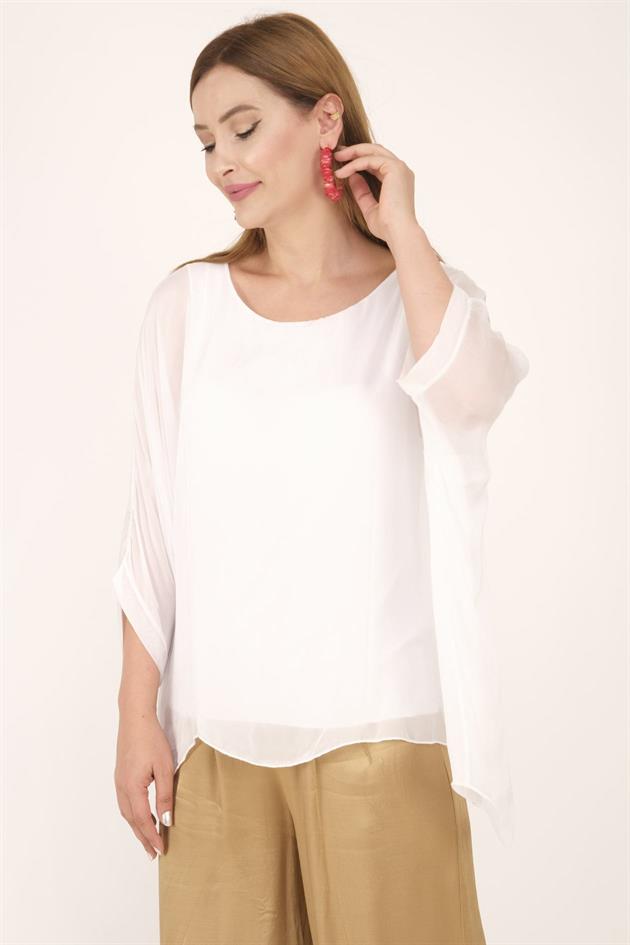 5687 YARASA KOL İPEK BLUZ