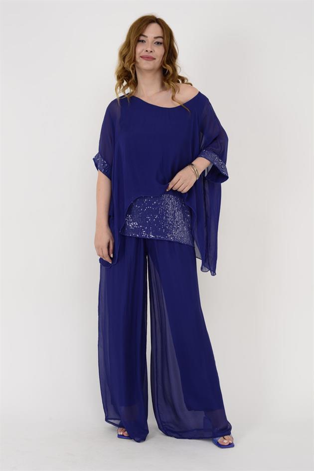 5835 PAYET DETAYLI İPEK BLUZ