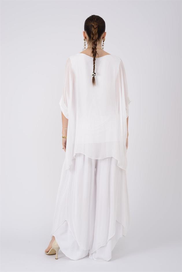 5835 PAYET DETAYLI İPEK BLUZ