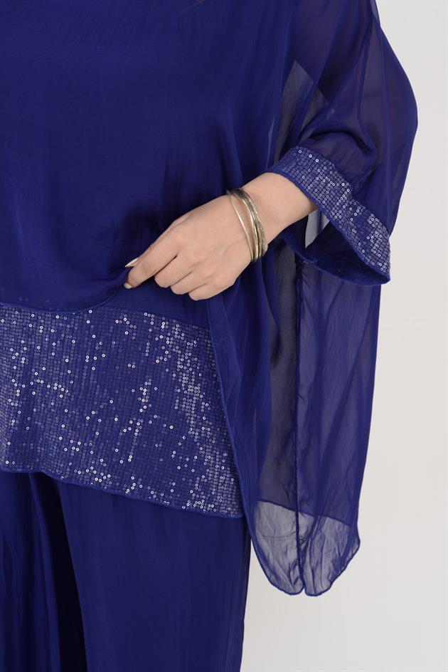5835 PAYET DETAYLI İPEK BLUZ
