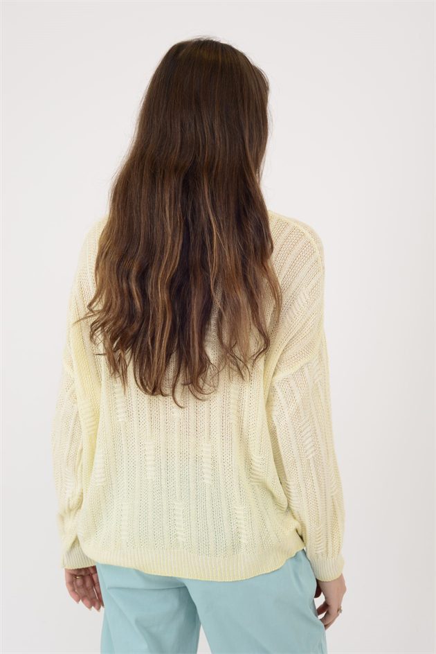 6046 V YAKA MERSERİZE BLUZ