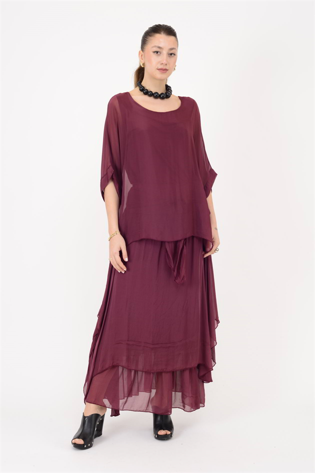 6061 YARASA KOL SIRT BAĞLAMALI İPEK BLUZ