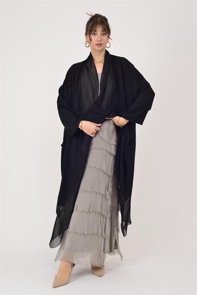 6075 İPEK DETAYLI ŞAL YAKA TUNİK BLUZ