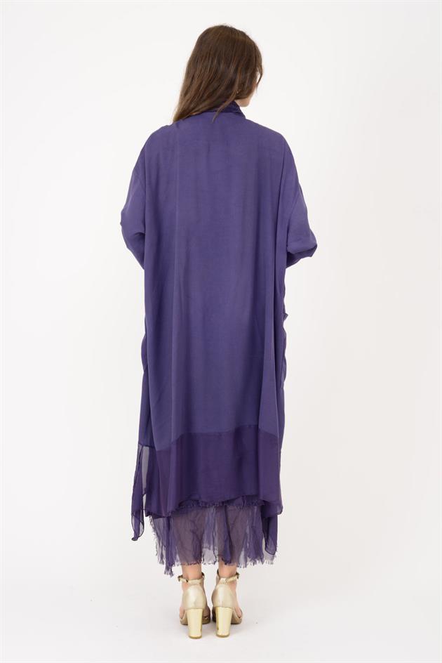 6075 İPEK DETAYLI ŞAL YAKA TUNİK BLUZ