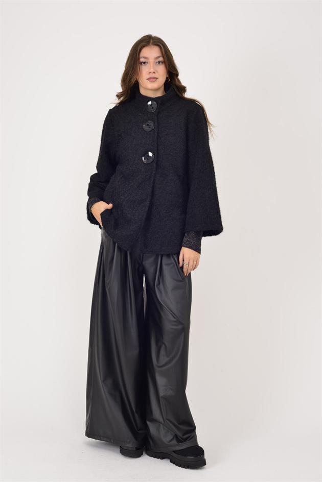60940 DÜĞME DETAYLI KEÇE KABAN