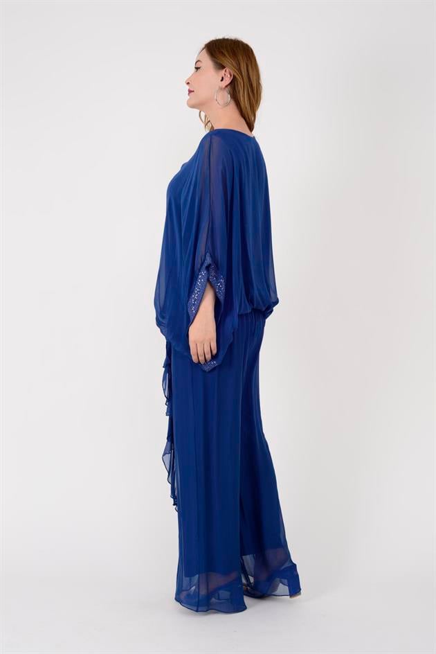 6098 YARASA KOL PAYET DETAYLI İPEK BLUZ