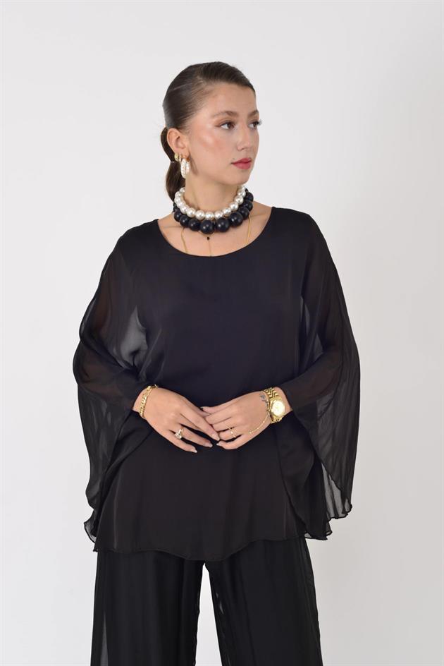 6115 İSPANYOL KOL İPEK BLUZ