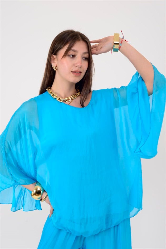 6115 İSPANYOL KOL İPEK BLUZ