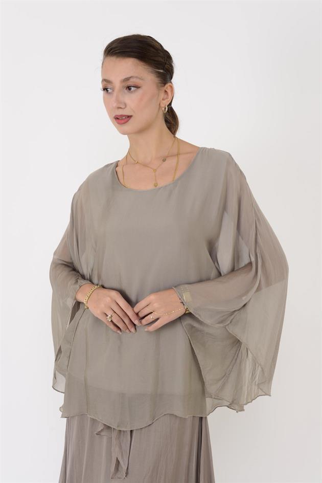 6115 İSPANYOL KOL İPEK BLUZ