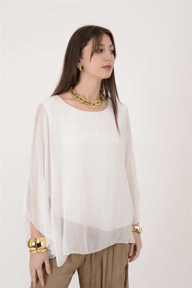 6115 İSPANYOL KOL İPEK BLUZ