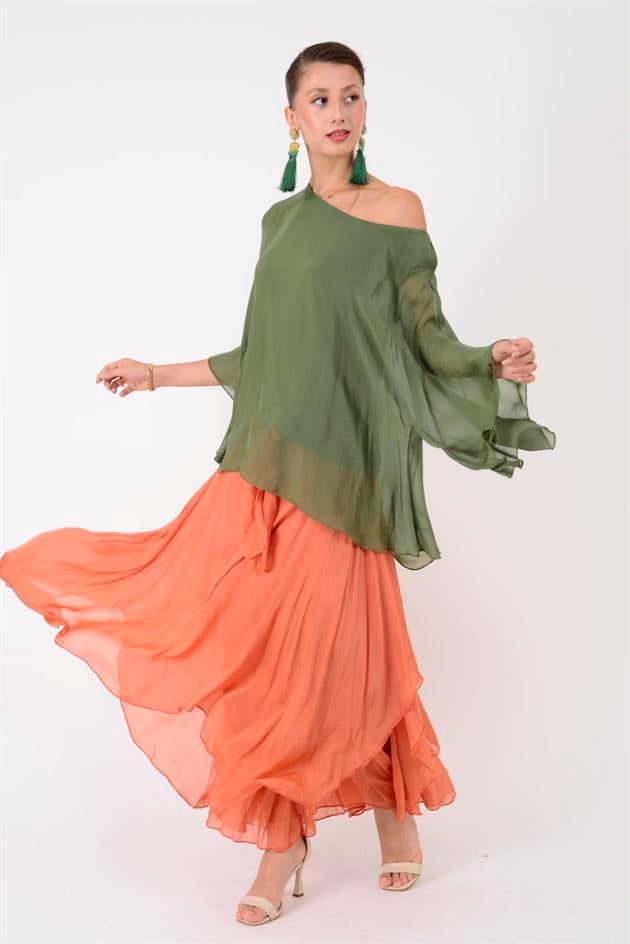 6115 İSPANYOL KOL İPEK BLUZ