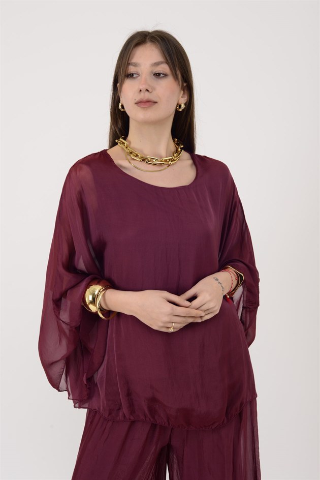 6115 İSPANYOL KOL İPEK BLUZ