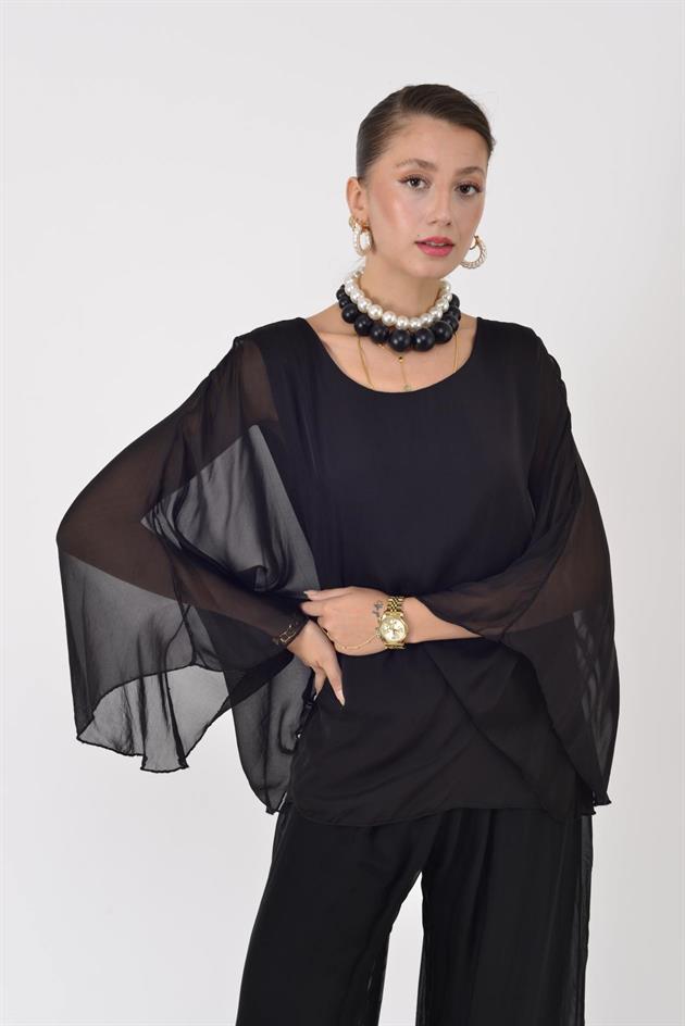 6115 İSPANYOL KOL İPEK BLUZ