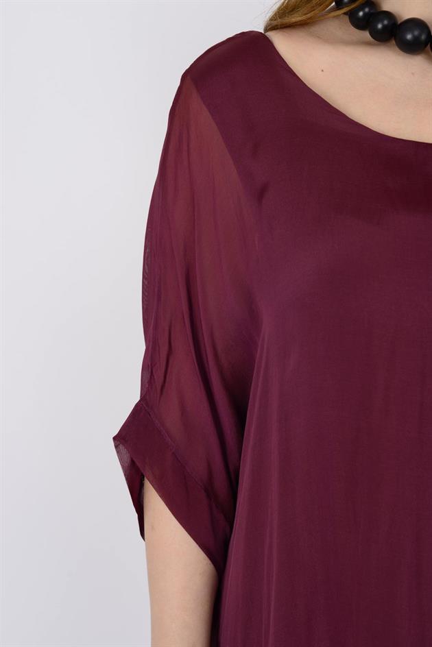 6129 SIRTI BAĞLAMALI İPEK ELBİSE