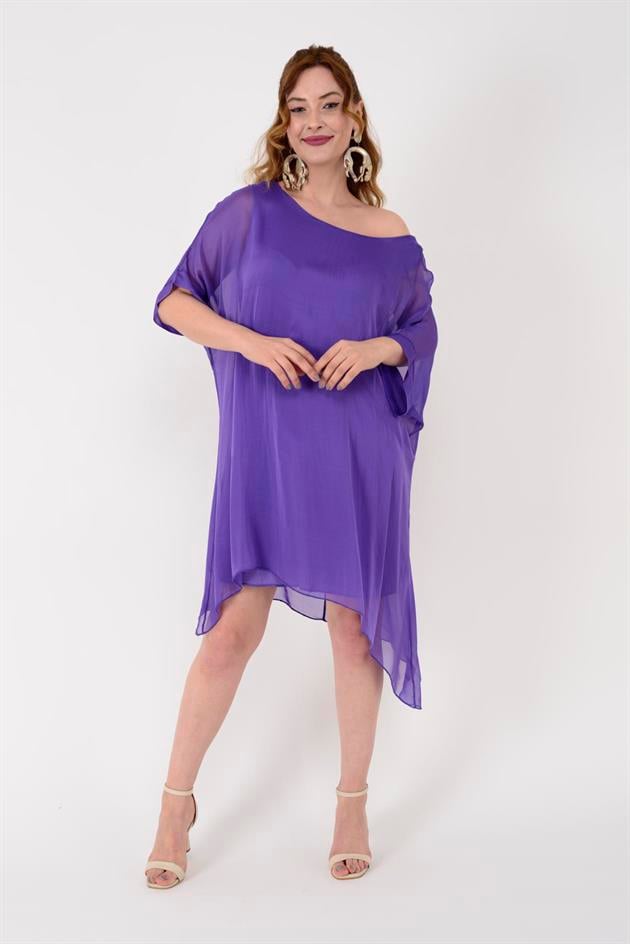 6129 SIRTI BAĞLAMALI İPEK ELBİSE