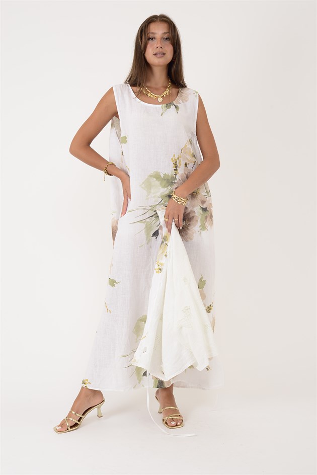 62189 BUKET DESEN BOLERO DETAYLI 2Lİ KETEN TAKIM