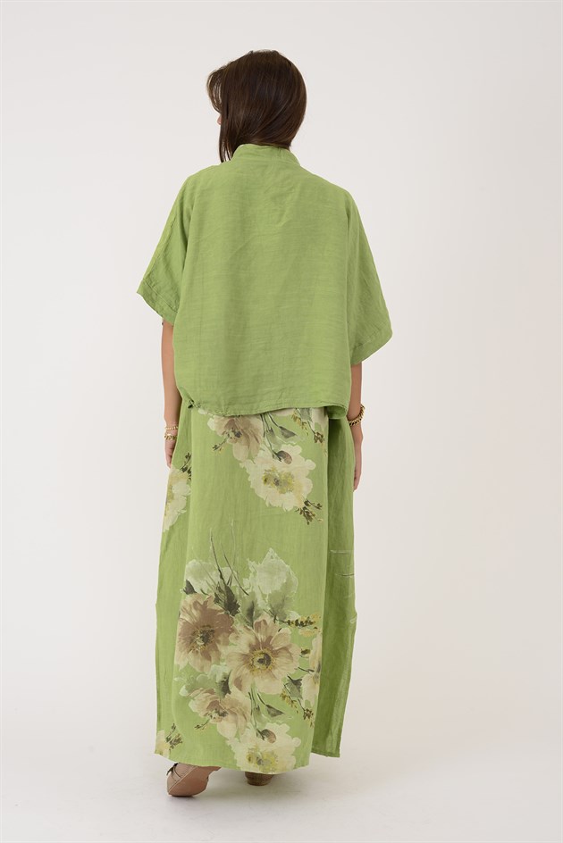 62189 BUKET DESEN BOLERO DETAYLI 2Lİ KETEN TAKIM