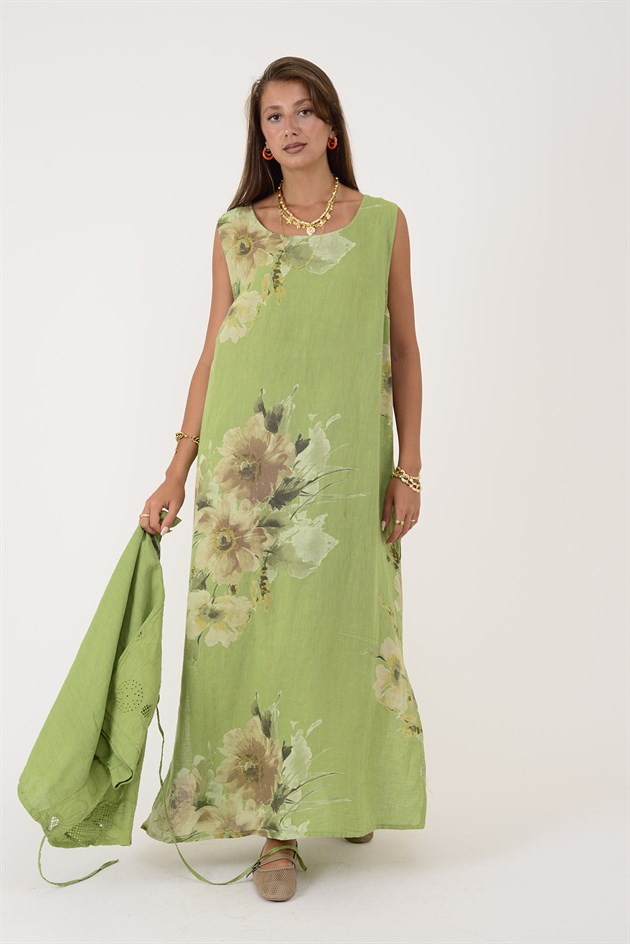 62189 BUKET DESEN BOLERO DETAYLI 2Lİ KETEN TAKIM