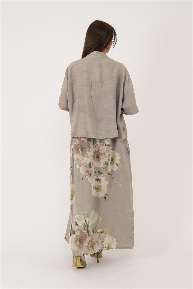 62189 BUKET DESEN BOLERO DETAYLI 2Lİ KETEN TAKIM