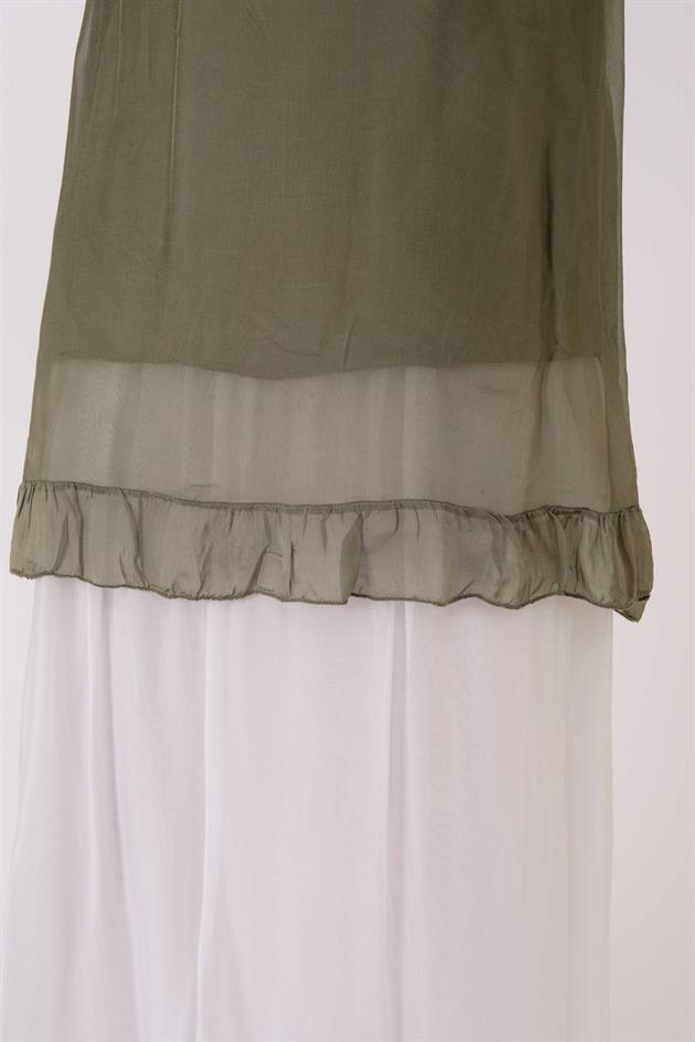 65395 UZUN KOLLU İPEK TUNİK BLUZ