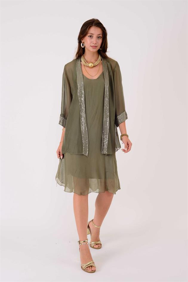 65446 PAYET DETAYLI TRANSPARAN İPEK CEKET