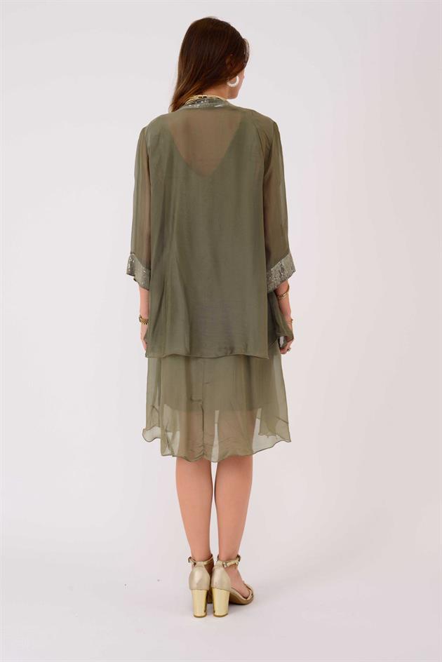 65446 PAYET DETAYLI TRANSPARAN İPEK CEKET