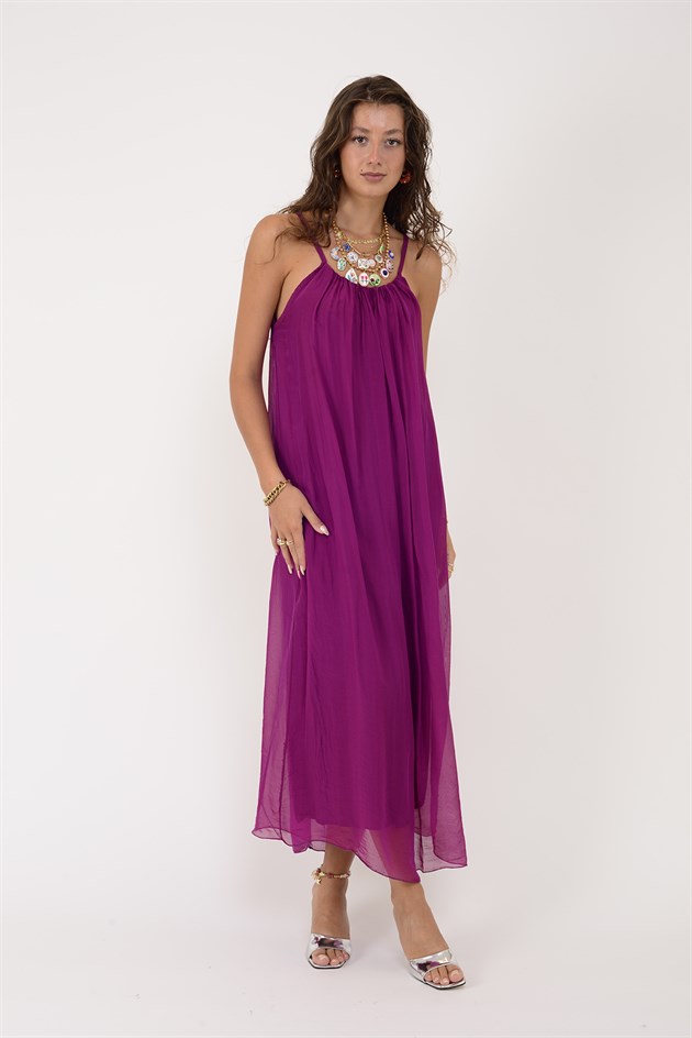 65675 JANE ASKILI İPEK ELBİSE