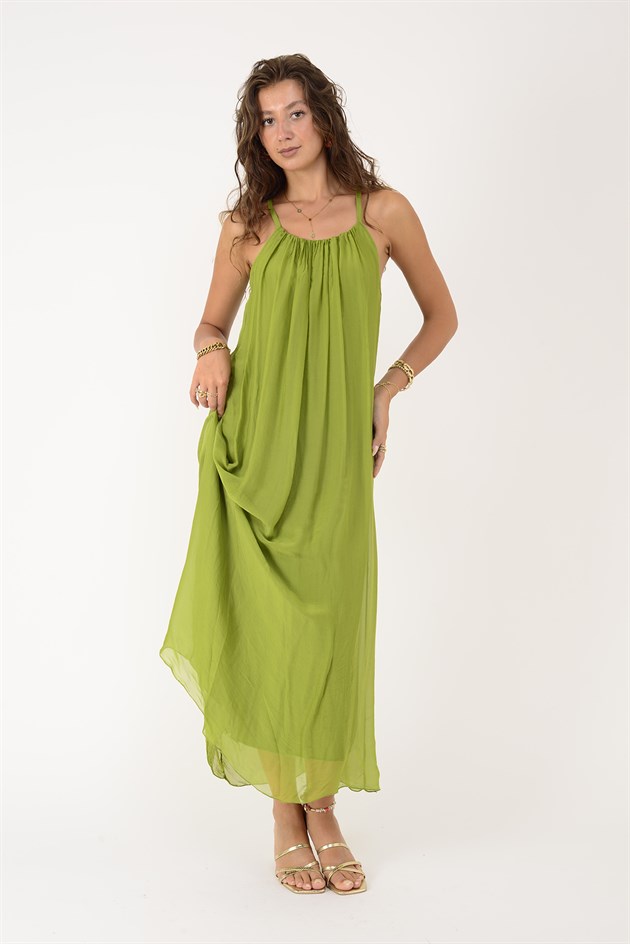65675 JANE ASKILI İPEK ELBİSE