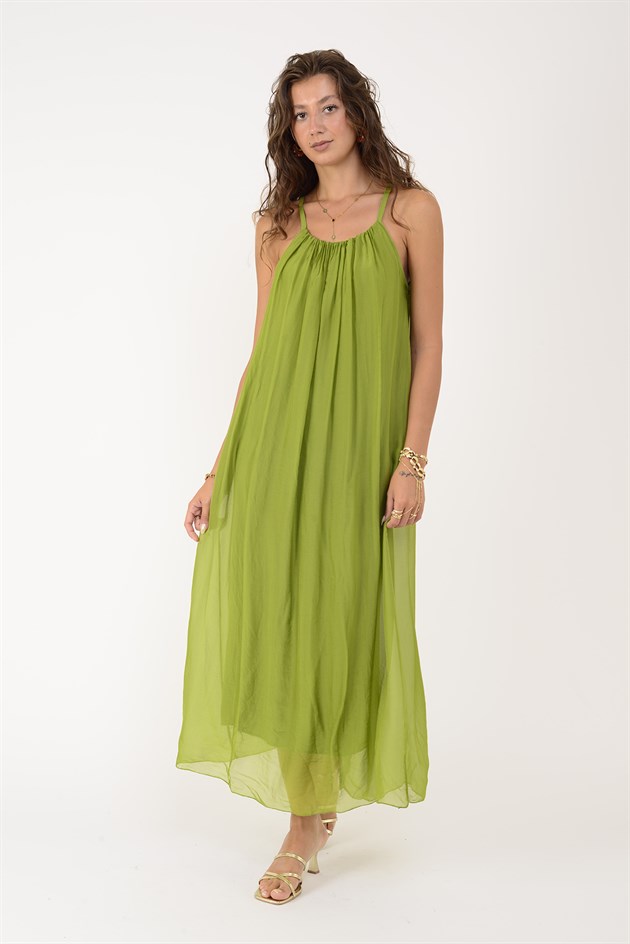 65675 JANE ASKILI İPEK ELBİSE