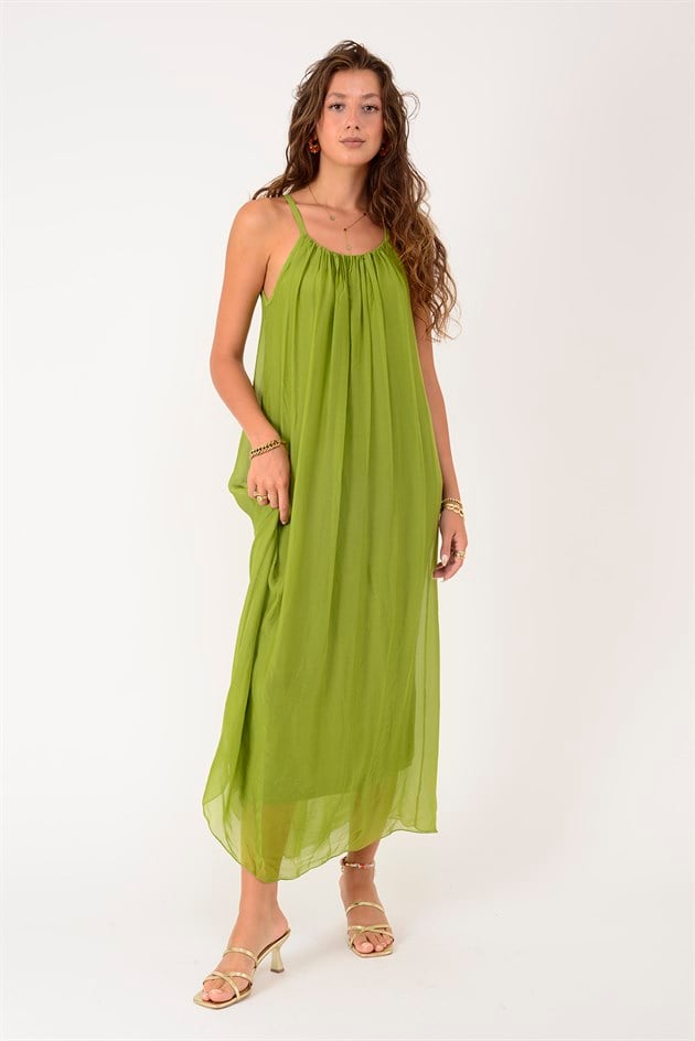 65675 JANE ASKILI İPEK ELBİSE