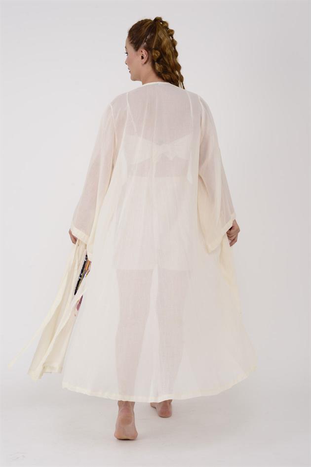 663 PARROT PAPAĞAN DETAYLI KİMONO