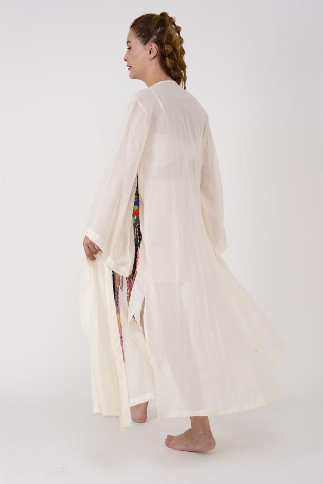 663 PARROT PAPAĞAN DETAYLI KİMONO