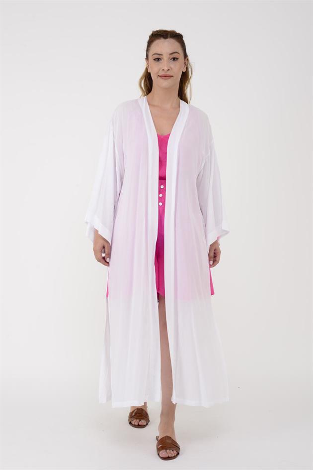 665 ÇİÇEK DESENLİ İŞLEMELİ KİMONO