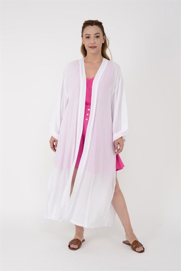 665 ÇİÇEK DESENLİ İŞLEMELİ KİMONO