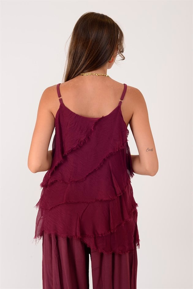 67370 KAT KAT ASKILI İPEK BLUZ