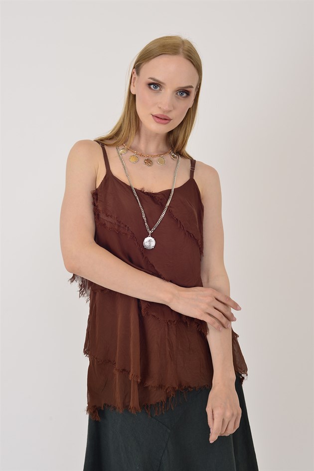 67370 KAT KAT ASKILI İPEK BLUZ