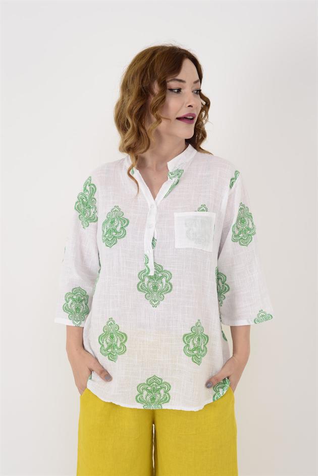 7053 KİLİM DESEN GÖMLEK