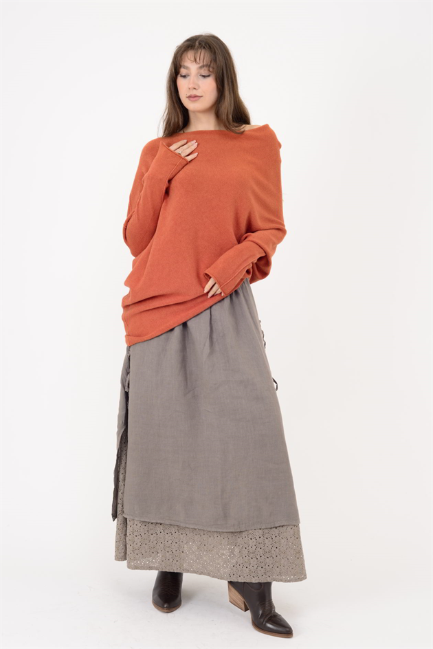 7109 TEK OMUZ ASİMETRİK KESİM TRİKO BLUZ