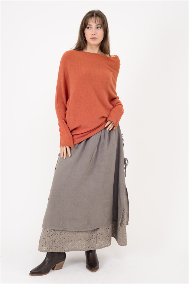 7109 TEK OMUZ ASİMETRİK KESİM TRİKO BLUZ