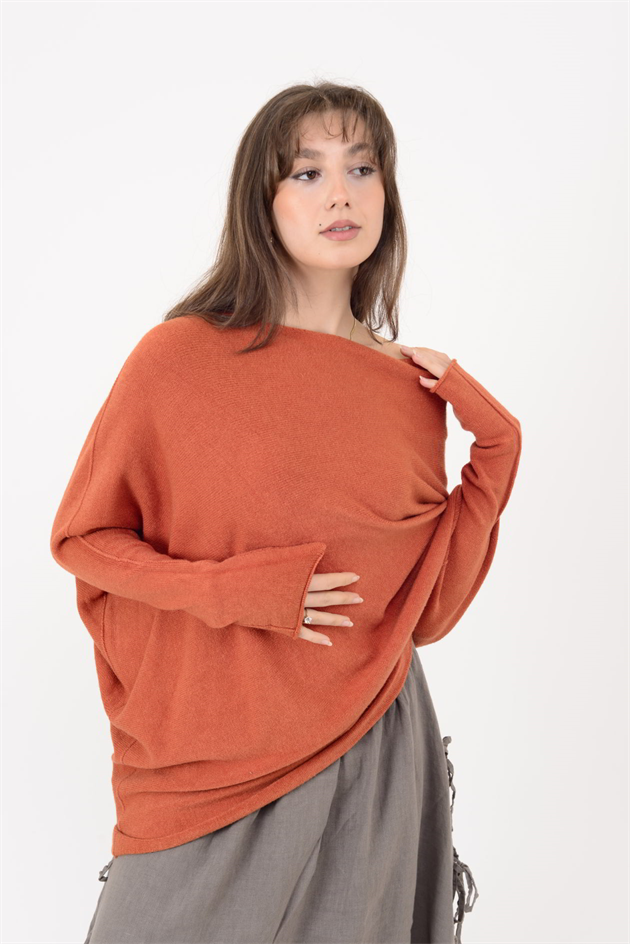 7109 TEK OMUZ ASİMETRİK KESİM TRİKO BLUZ