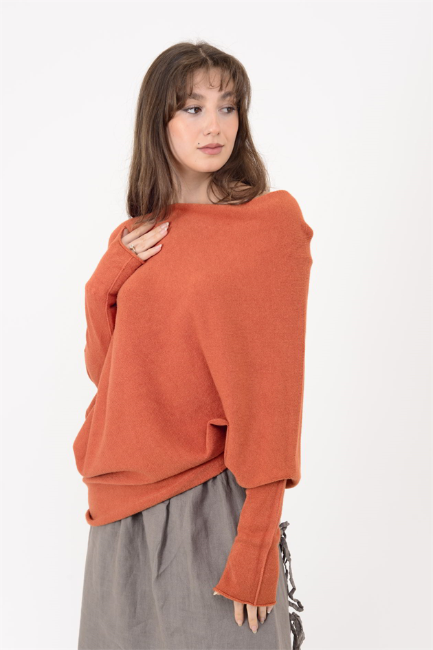 7109 TEK OMUZ ASİMETRİK KESİM TRİKO BLUZ