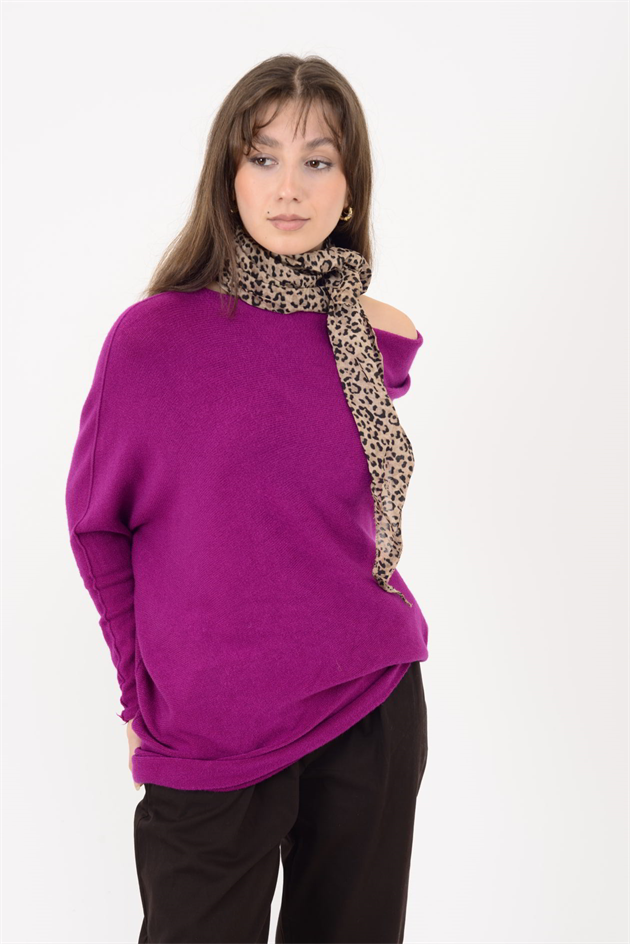 7109 TEK OMUZ ASİMETRİK KESİM TRİKO BLUZ