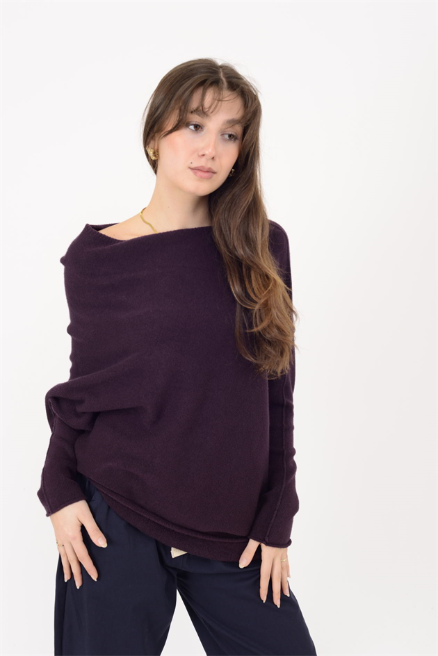 7109 TEK OMUZ ASİMETRİK KESİM TRİKO BLUZ