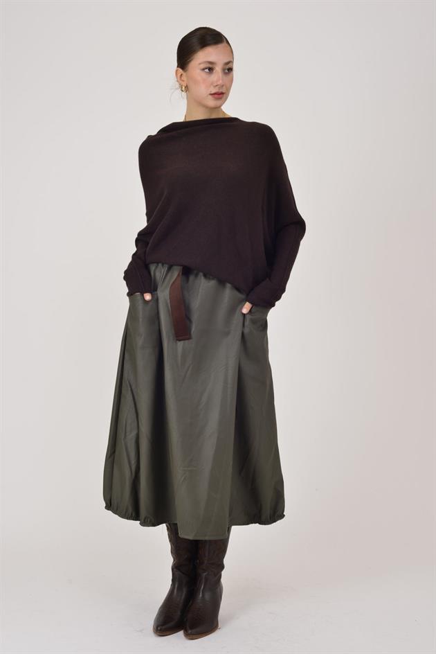 7109 TEK OMUZ ASİMETRİK KESİM TRİKO BLUZ