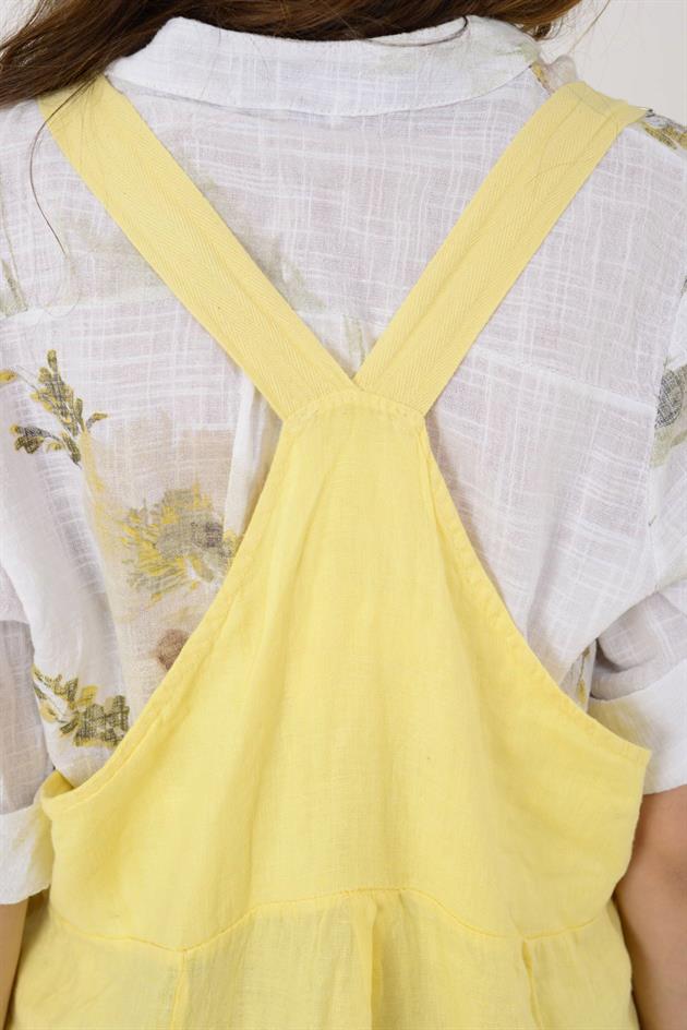 72229 DÜĞME DETAYLI KETEN ŞALVAR SALOPET