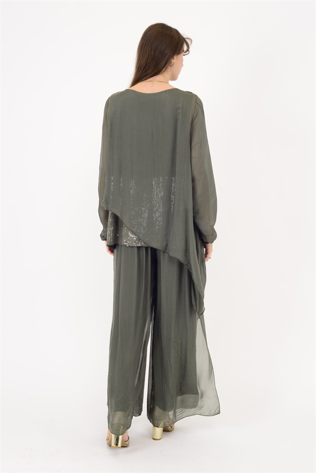 7265 SEALAND PAYET DETAYLI ASİMETRİK İPEK TAKIM